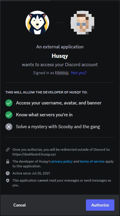 Image showing Discord OAuth2 functionality